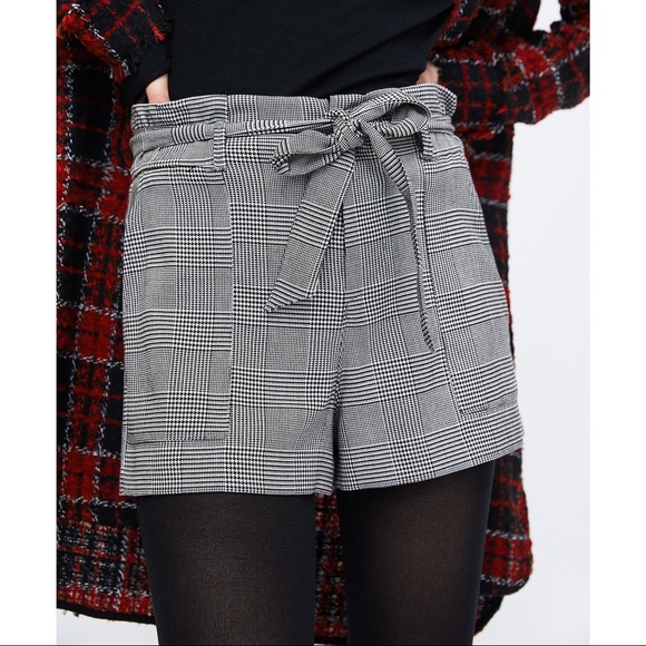 zara checked bermuda shorts